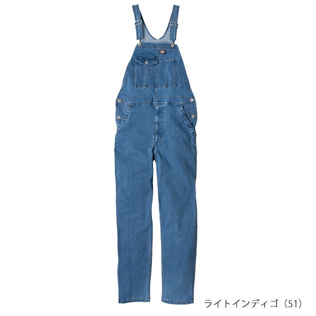 Dickies ディッキーズ つなぎ服 作業着 ストレッチシルキーデニムオーバーオール D-689